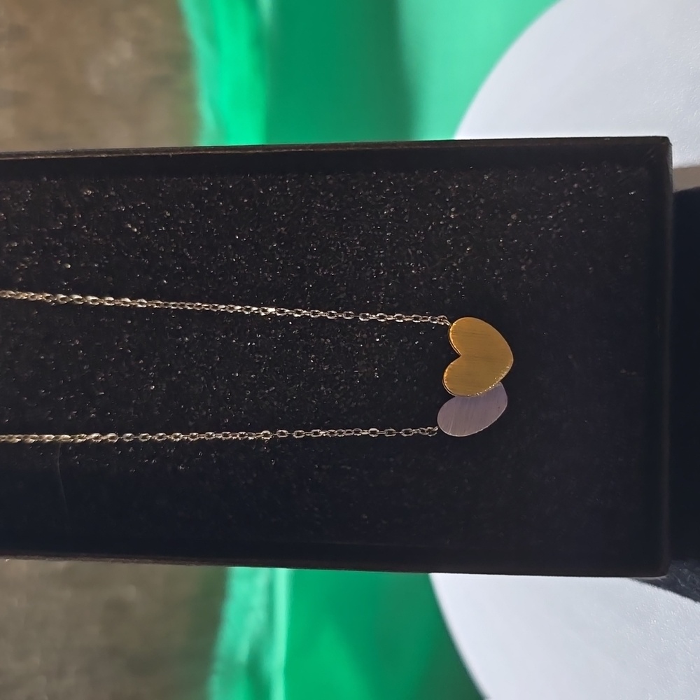 NWOT MUST HAVE 2-Tone Double Heart Necklace